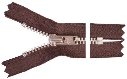 YKK Lynlås Aluminium 22cm 4mm Brun